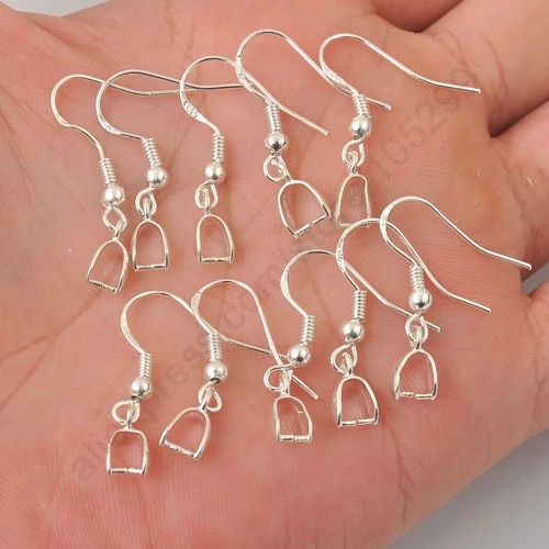 Ganchos para pendientes de plata de ley 925, accesorios para hacer joyas: Morado
