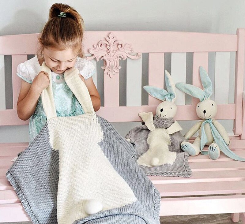 eins Kaninchen Ohr Decke Dreidimensionale Kaninchen Decke freundlicher Gestrickte Decke Strand matt Baby Decke