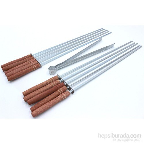 Akt pinces manche en bois barbecue Grill 10 Lu brochettes 422354 turc Urfa repas pique-nique viande bâton droit BBQ grill outil