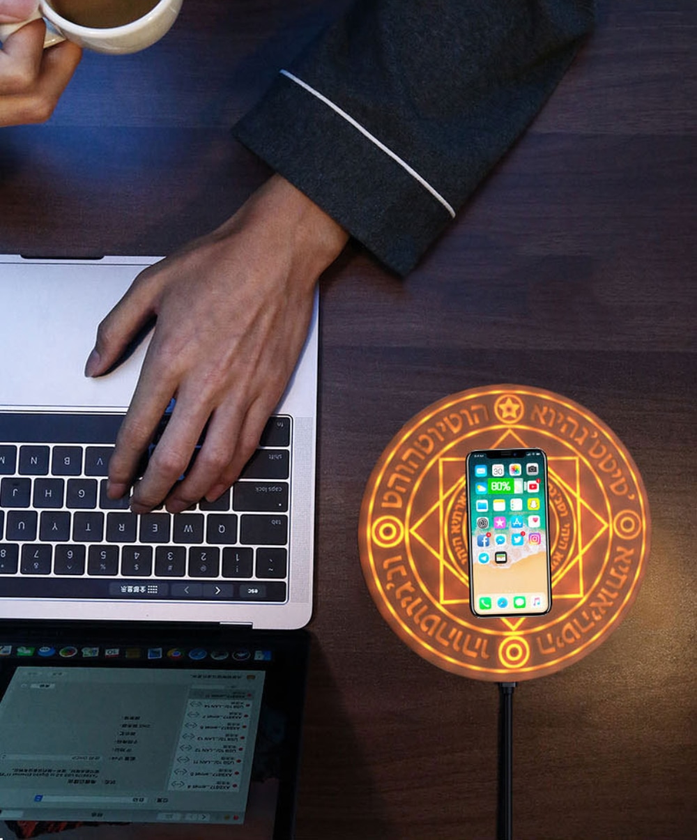 Magic circle draadloze oplader 10w draadloos snelladen voor gebruik met apple x samsung  s9 xiaomi redmi voor huawei honor qi draadloos