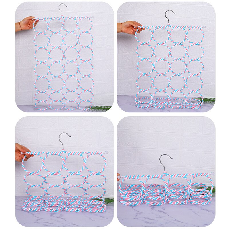 Cintre de rangement pour écharpe, cintre pour écharpe, écharpe, Hijab, cravate, 28 anneaux, KSI999