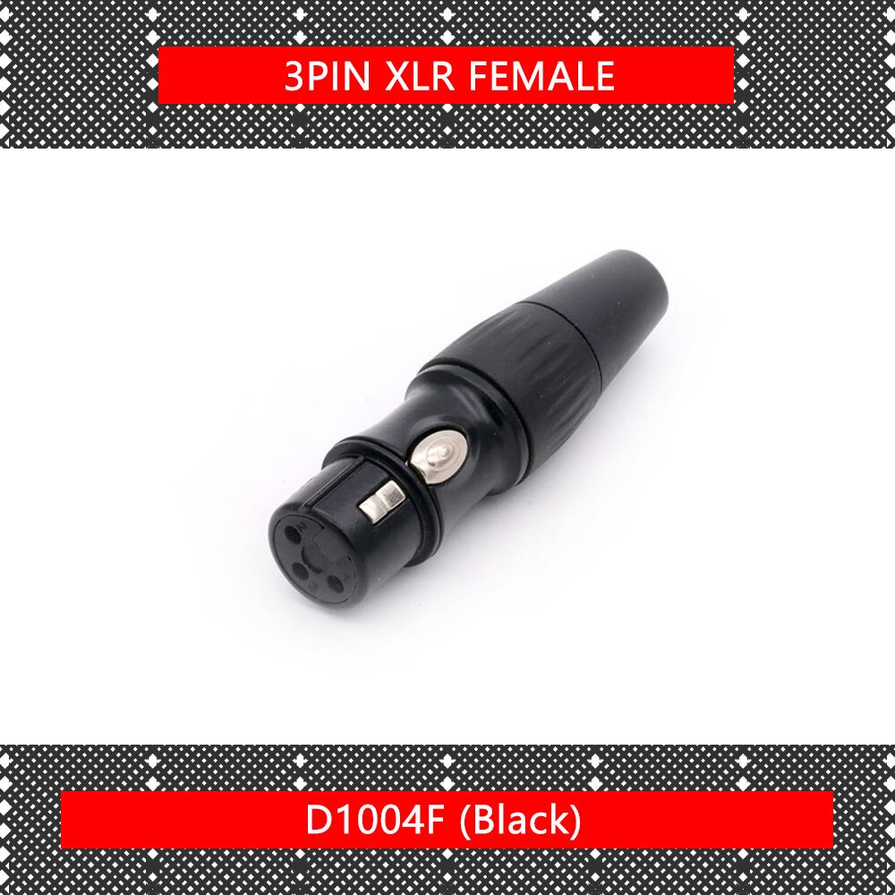 10 Stks/partij 3 Pin Xlr Plug Jack Mannelijke/Vrouwelijke 3 Pole Xlr Socket Microfoon Mic Kabel Draad Connector Zwart kleur: 10xF 3P
