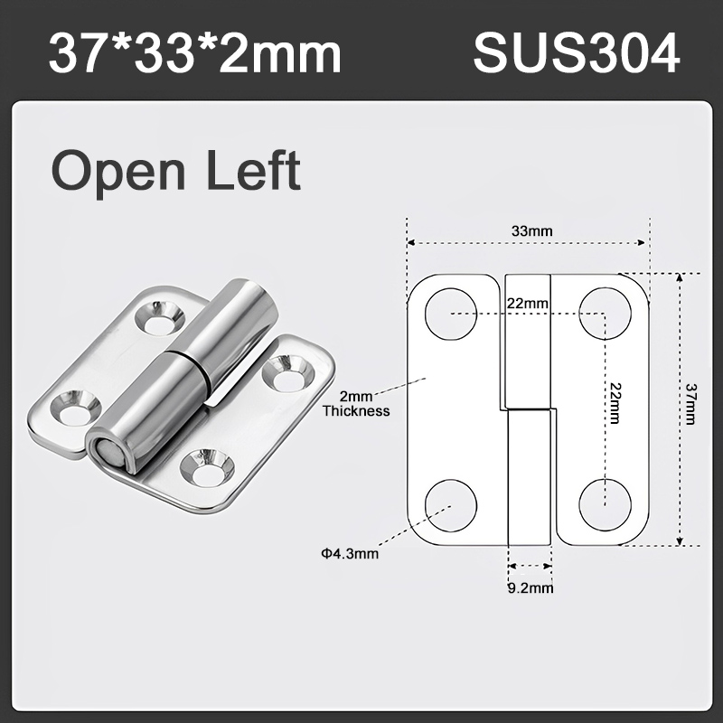 Bisagra desmontable de acero inoxidable 304, bisagra de puerta extraíble para armario, herrajes para muebles: Blanco