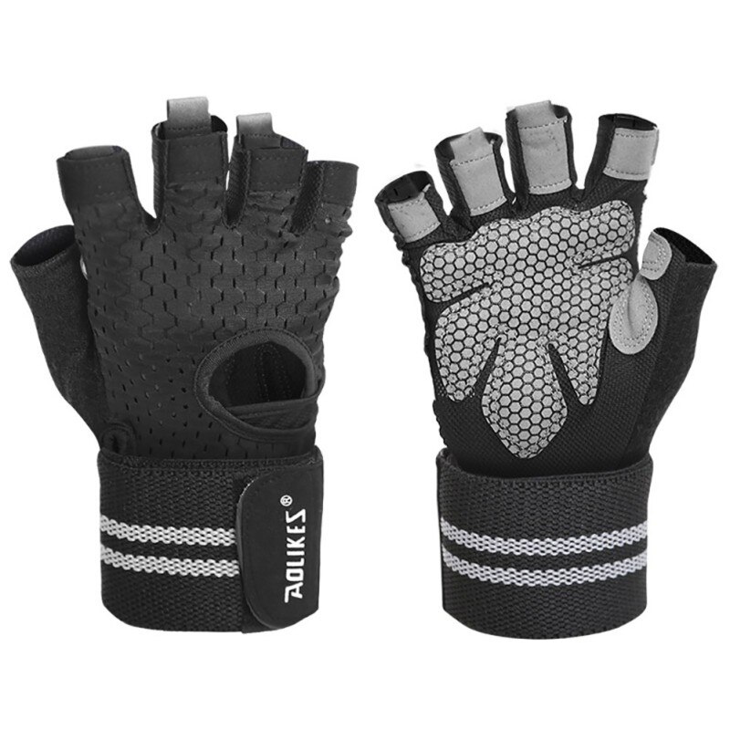 Femmes hommes haltérophilie gants gymnastique demi doigt sport Fitness gants anti-dérapant résistance exercice formation gants: Blackplus / M