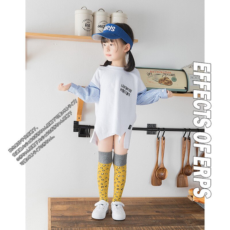Calzini per bambini autunnali abbinati a colori lunghi con stampa leopardata calzini per bambini sport per il tempo libero calzini per ragazzi e ragazze 3 pezzi1 lotto WZ35