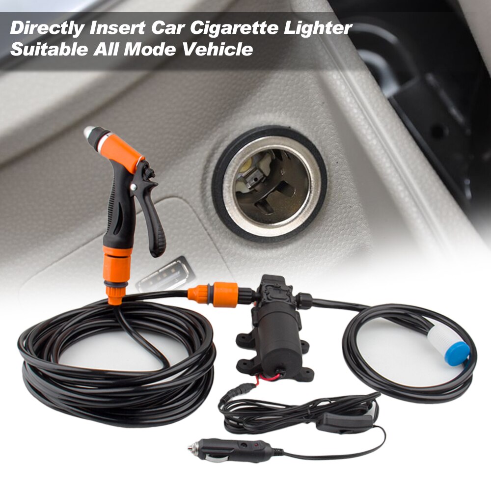 12V Portable 100W 160PSI High Pressure Self-priming Electric Car Wash Washer Washing Machine Cigarette Lighter Water Pump red