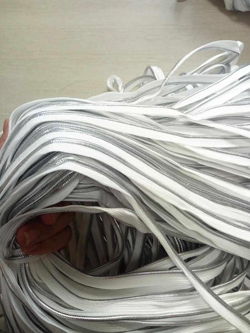 Witte zilveren schuine band met koord, schuine biesband, maat 10mm x 100 meter, doe-het-zelf naai-accessoires voor quiltkussens: Default Title