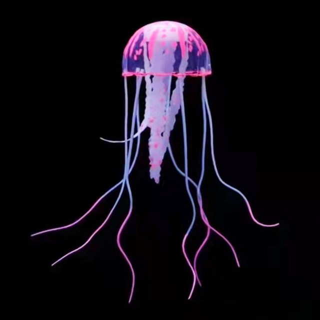 Méduse artificielle vive en Silicone, décor d'aquarium, ornement, matériau en Silicone, paysage aquatique inodore: Rose