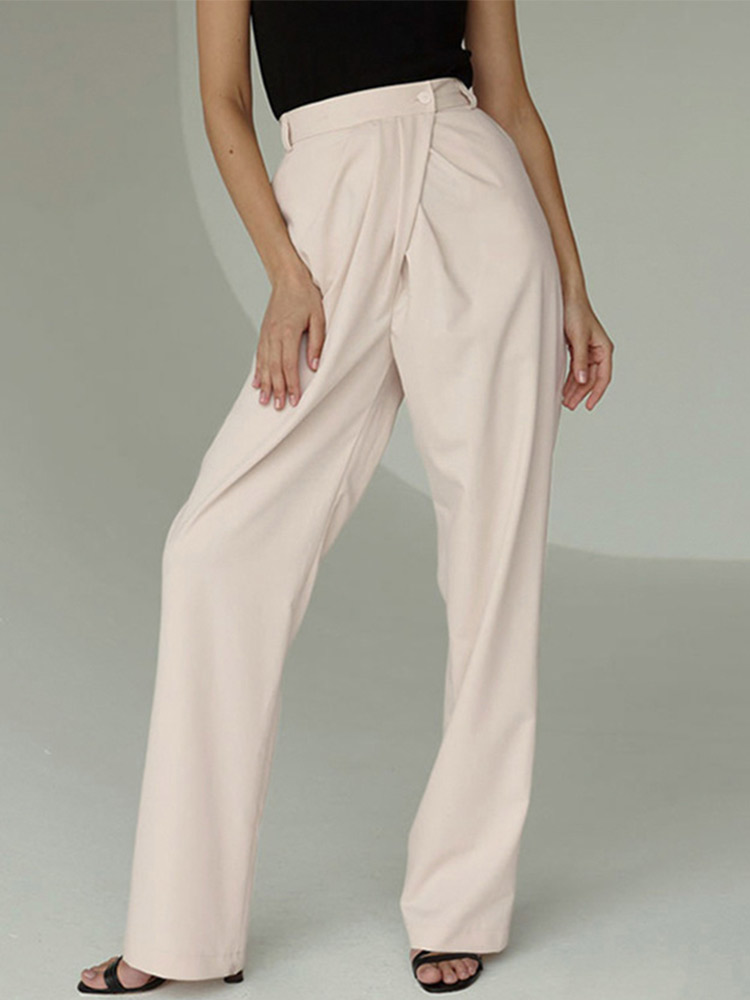 Pantalon taille mi-haute décontracté imprimé