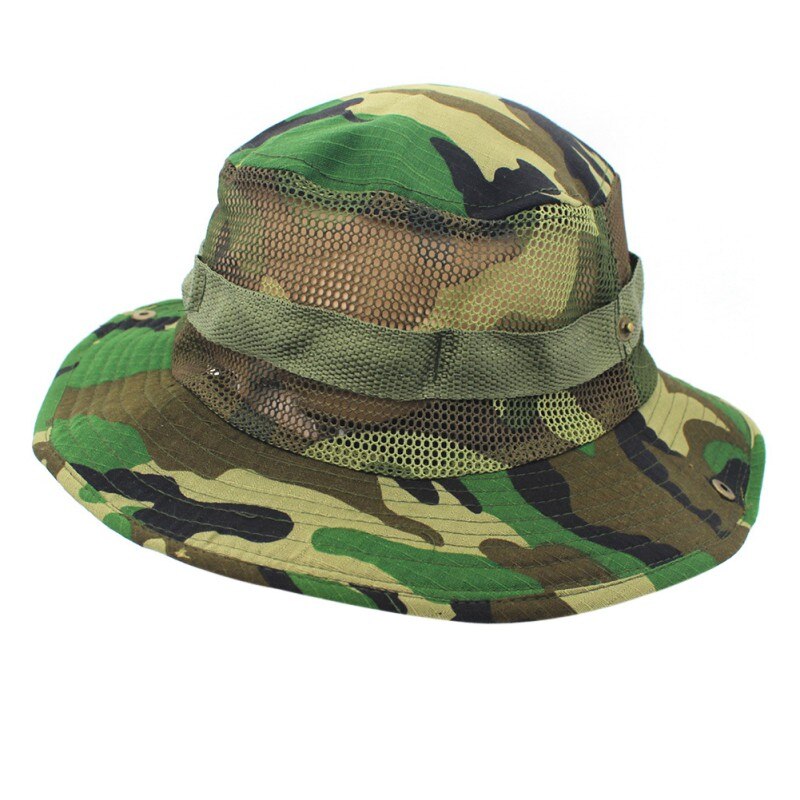Fiskerhætte tøj tilbehør spand hatte voksen flad top rund foldning brim solskærm åndbar mesh cowboy: A2