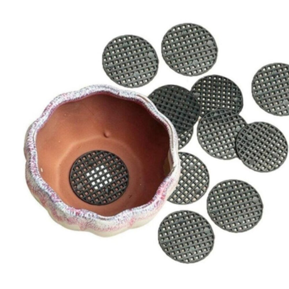 50pcs flowerpot mesh mat round garden drainage mesh screen to prevent soil loss