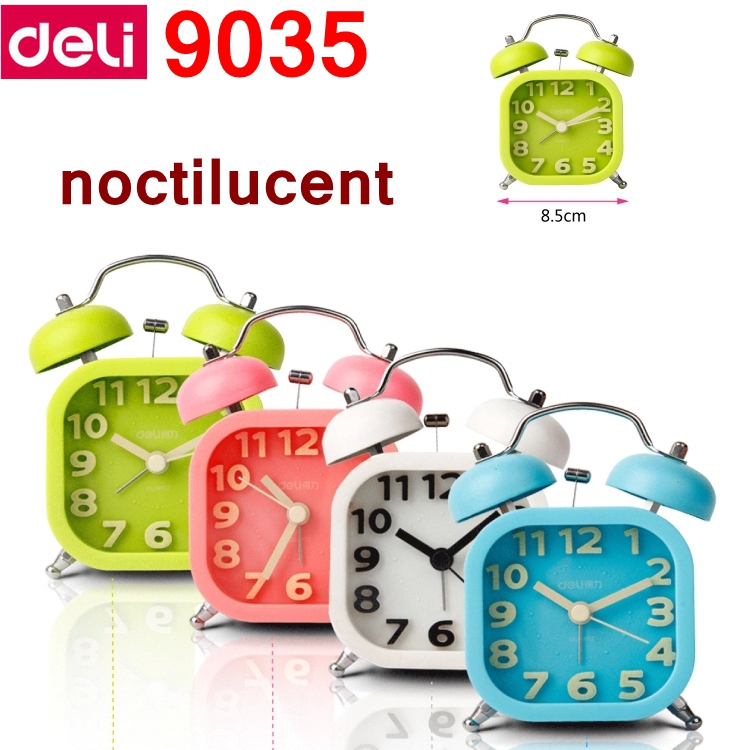 Deli 9024 Kleine Wekker 2.5 "3.5" Noctilucent Mechanische Luid Alarm Persoonlijkheid Studenten Krijgen Up Lui Klok Kinderen: 9035