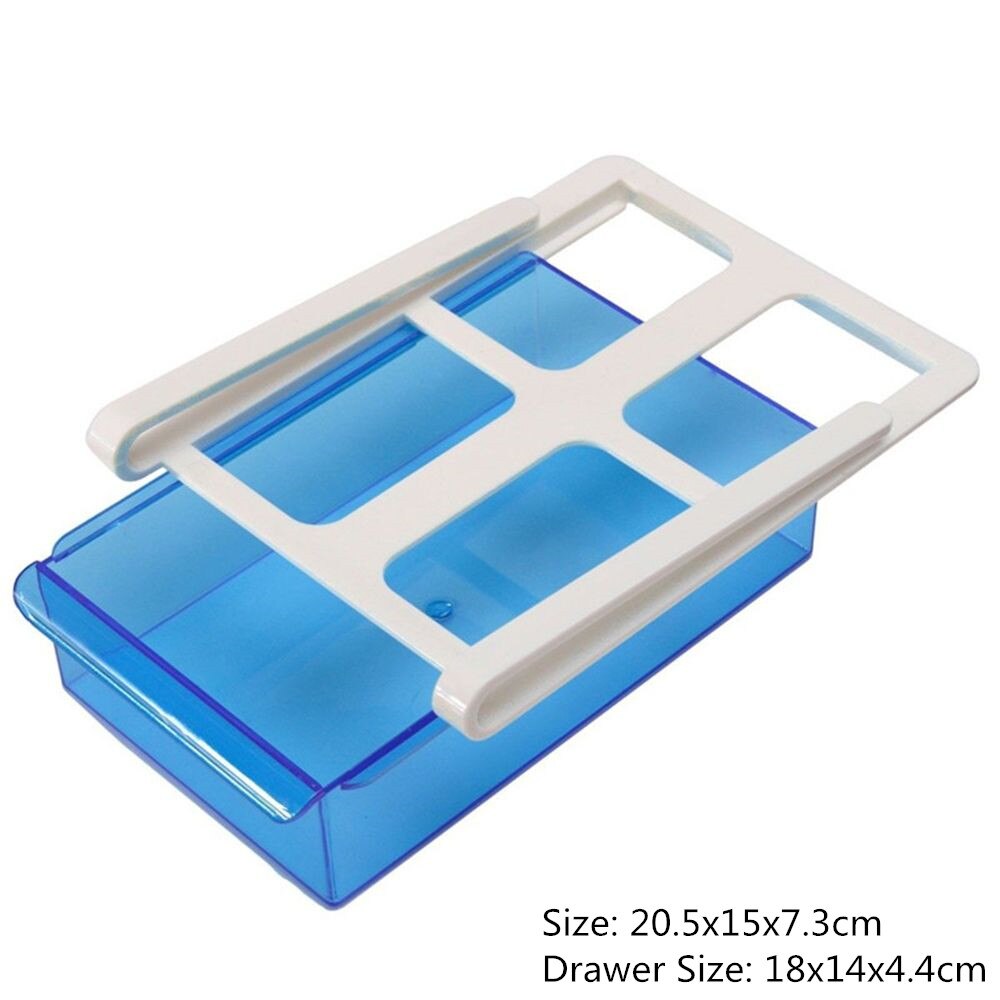 1PC Refrigerator Shelf Containers Storage Rack Retractable Food Storage Box Eco-friendly Plastic Container Kitchen Organizer: type5-Blue