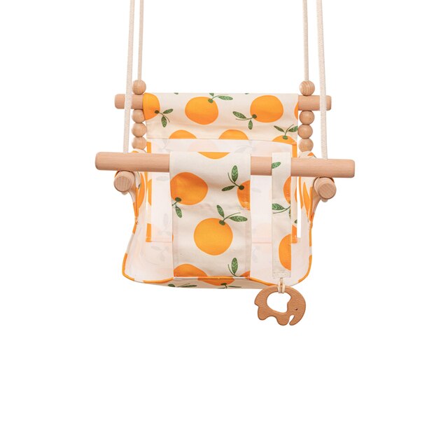 Chaise balançoire en bois pour bébé, balançoire suspendue en toile, jouet de sécurité pour enfants: 4