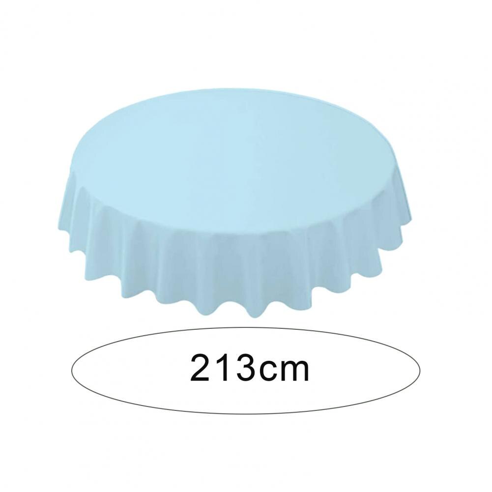 84 Inch Round Tablecloth Simple Disposable PE Waterproof Thicker Table Cover Fabric for Home