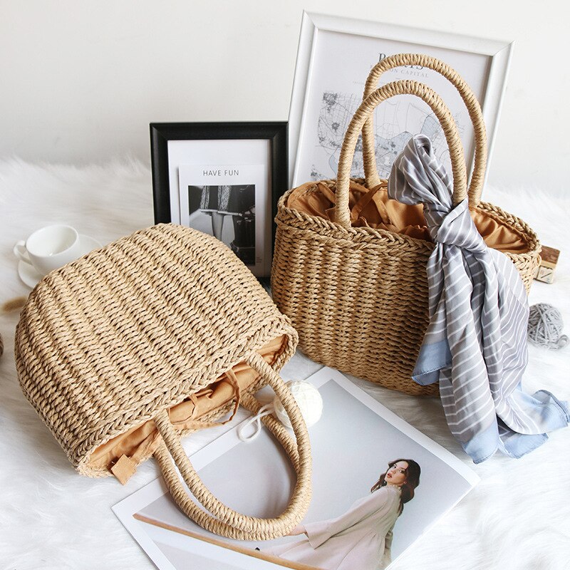 Vintage casual portable straw bag summer seaside beach bag women сумки женские пляжная сумка bolsa de playa соломенная сумка