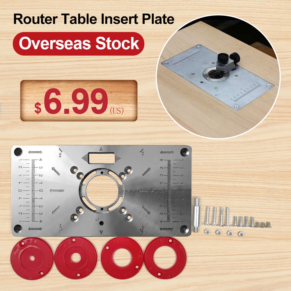 Carpinte Router Table Insert Plate Woodworking Benches Table Saw For Multifunctional Wood Plate Machine Engraving 4 Rings Tool