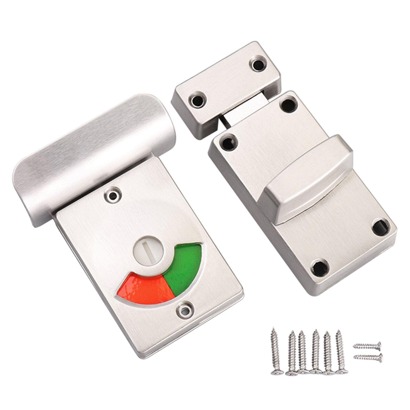 Occupied Indicator Door Lock Public Toilet Dressing Room WC Hardware Latch For Bathroom Vacant Engaged Deadbolt Stainless Steel