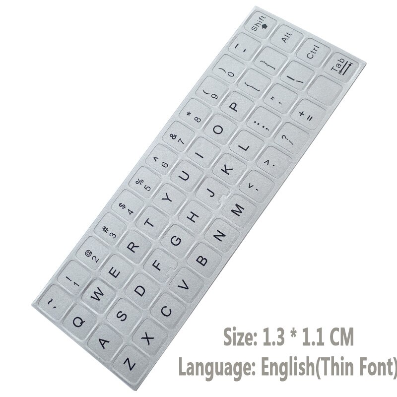 SR English Language 16 Standard Waterproof Keyboard Cover Stickers Layout Button Letters Computer Laptop Skins Accessories: English Silver
