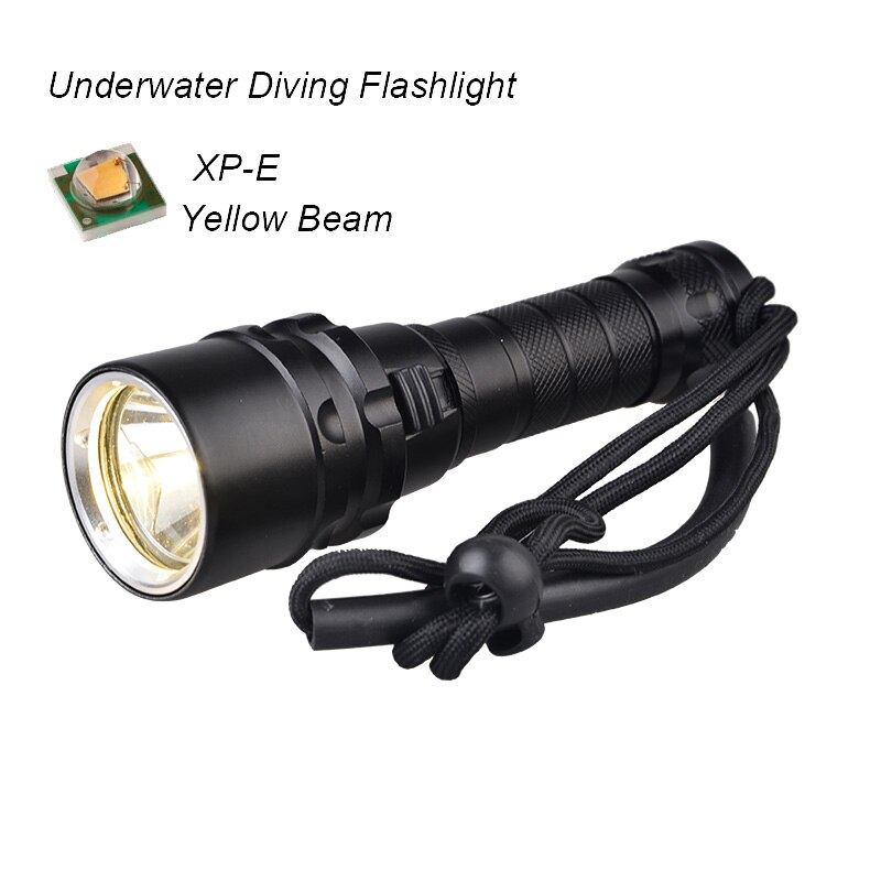 TMWT portátil 10 W CREE XML T6 linterna de buceo LED rojo UV amarillo luz Flash 80 M lámpara subacuática para Diver: 3W XPE YELLOW