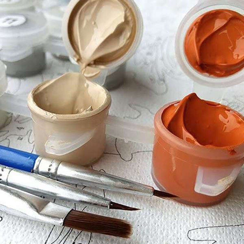 Mal efter tal kits til voksne, diy lærredsmaleri til voksne begyndere -dobbelt ser på havet