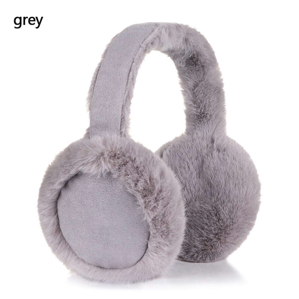 Damskie zimowe ciepłe futerkowe nauszniki jednokolorowe miękki pluszowy nauszniki ochraniacze uszu odkryty wiatroszczelny utrzymuj uszy ciepłe: szary