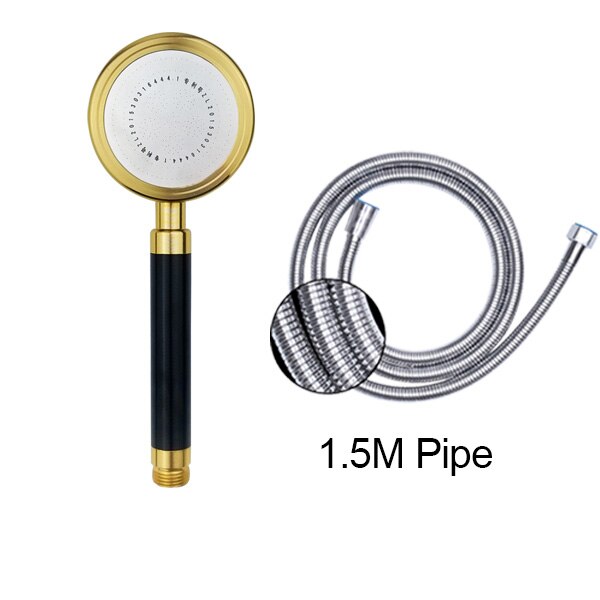 Supercharged Shower Head, Single Head Rain Shower, Insulated Hand-held Household Bath Space Aluminum Flower Wine, Can Enjoy Spa: 2pcs set 1.5m pipe