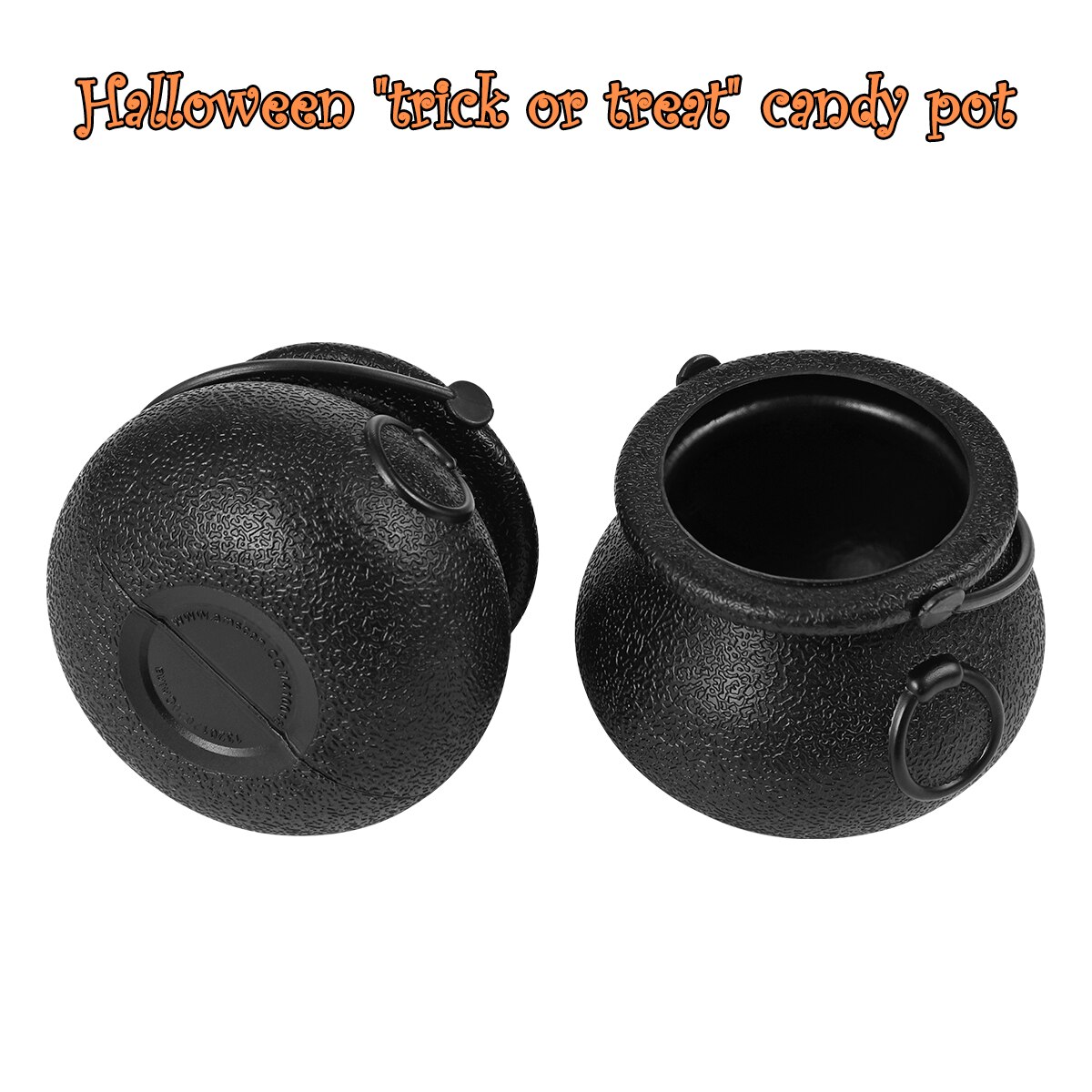 2pcs Halloween Candy Buckets Trick Or Treat Candy Pots Snack Buckets Party Holder Halloween Candy Pot Ornament Skull Witch Toy