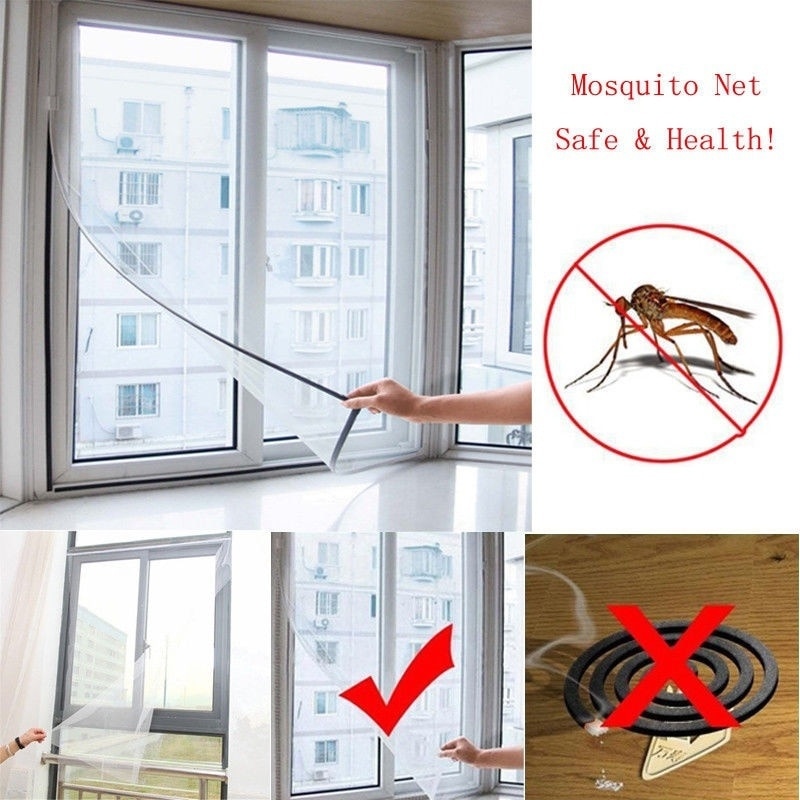 Magnetisk vinduesnet dørtæppe snapnetbeskyttelse myg flue bug insekt skærm krog & løkke fastgørelse