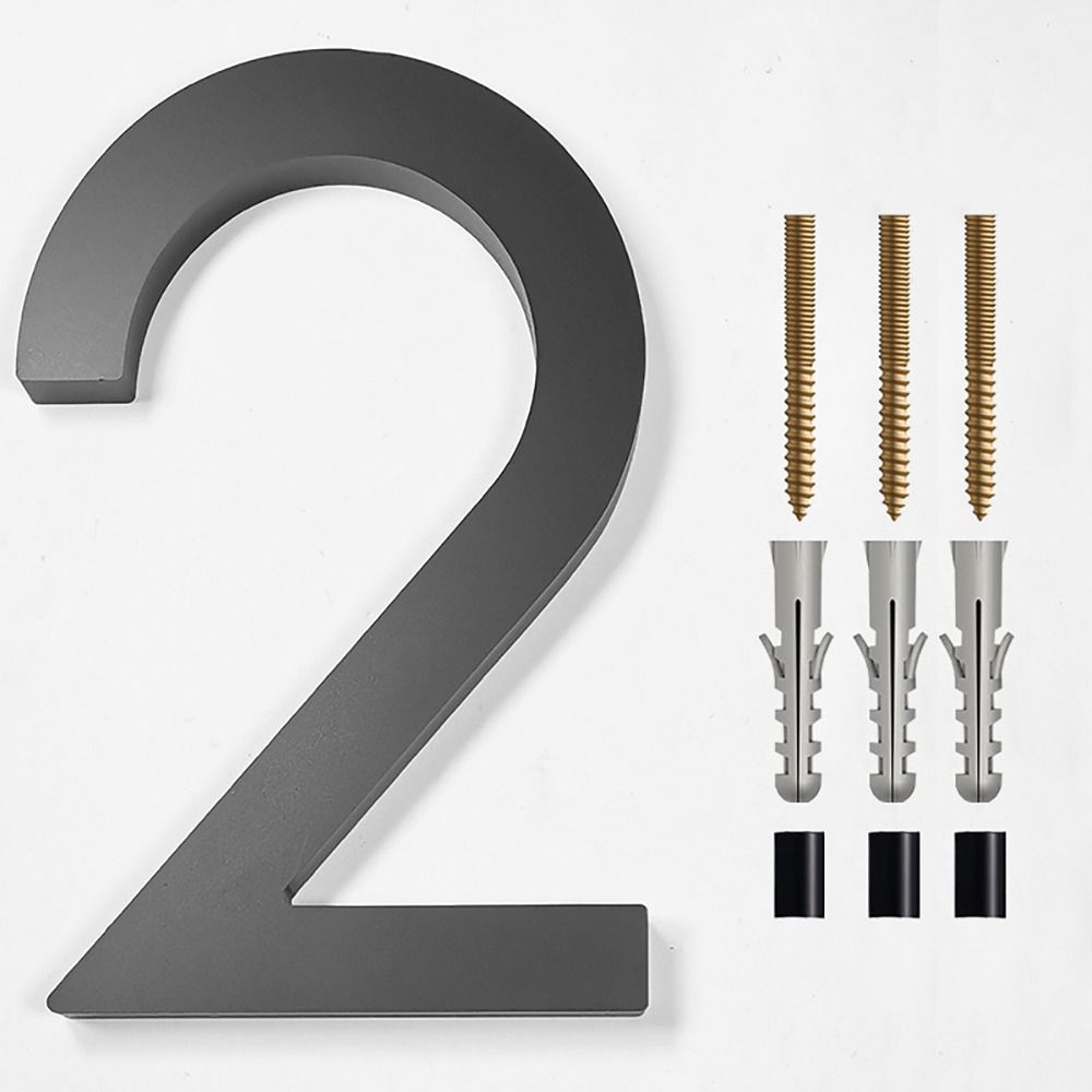 6" Floating House Number Modern House Numbers Garden Door Number with Nail Kit Black 911 Visibility Signage Mailbox Decor: Beige