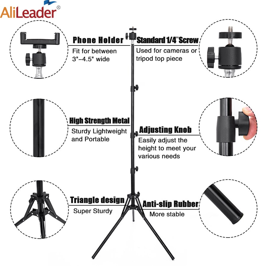 Trépied de perruque de réglable de 152 cm support de trépied trépied multifonction pour tenir tête de perruque téléphone tête de mannequin