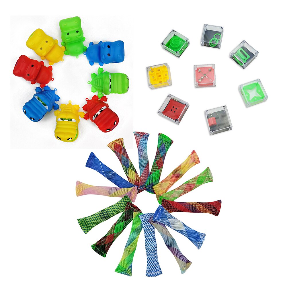 24Pcs Desktop Fidget Speelgoed Fun Zintuiglijke Speelgoed Pull-Back Auto Kettingen Voor Kinderen Kinderen Ouder-Kind interactie Speelgoed