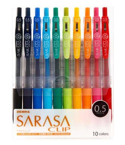 Zebra Sarasa Clip Gel Pen: Instant-Dry, Waterproof, and Available in 20 Hues