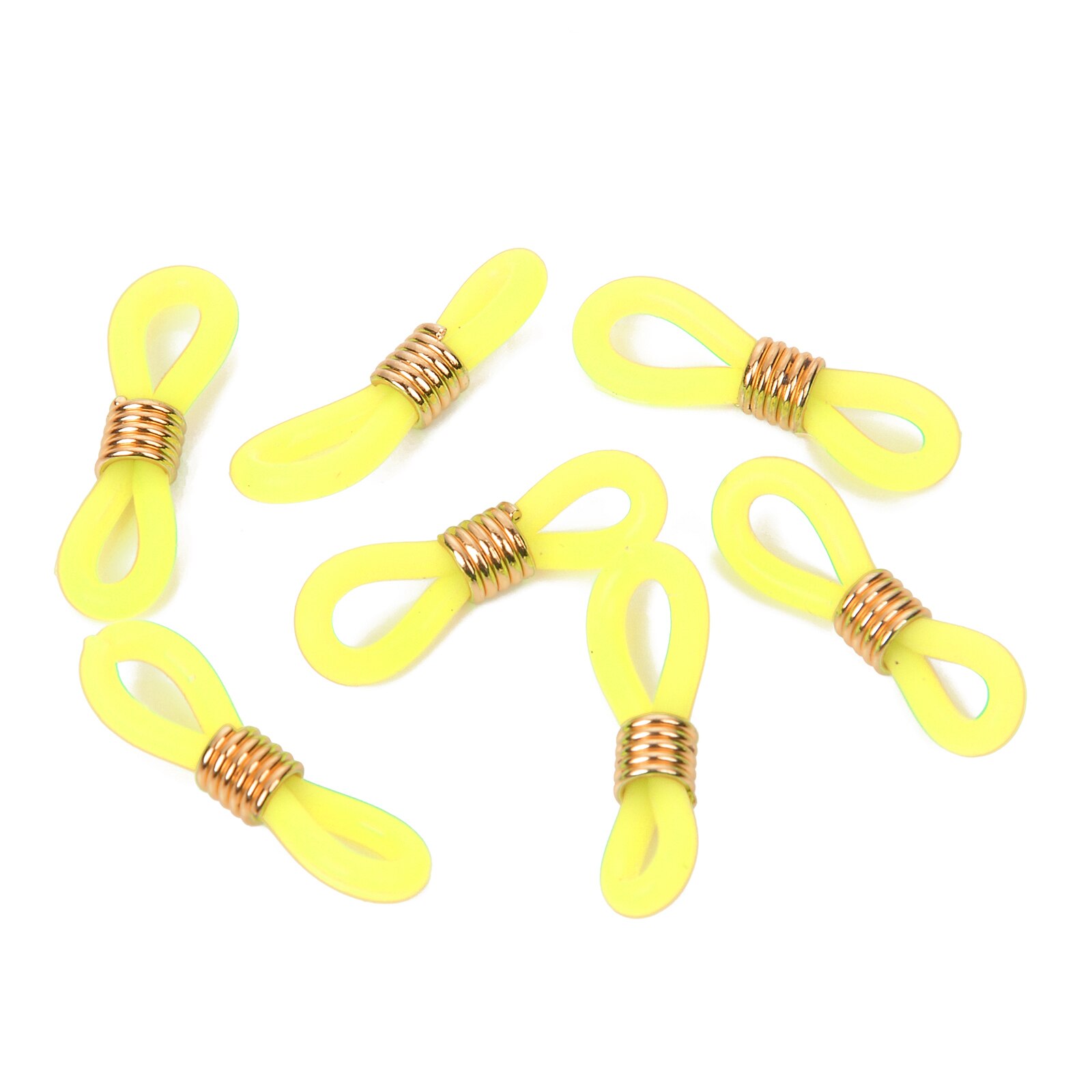 50 sztuk 22x11mm 18 kolory łańcuszek do okularów gumy silikonowej stop złota kołatka antypoślizgowe okulary okulary klamra DIY akcesoria: Yellow