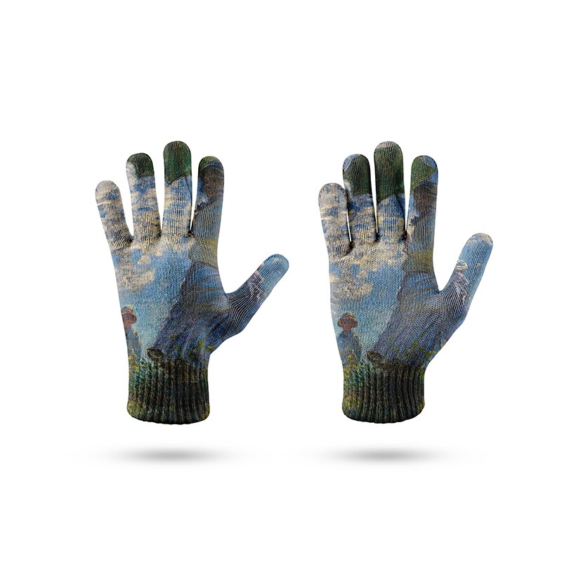 3d print heren en dames winter ski handschoenen outdoor rijden touchscreen wanten dames dikke warme stretch gebreide handschoenen: Stijl 12