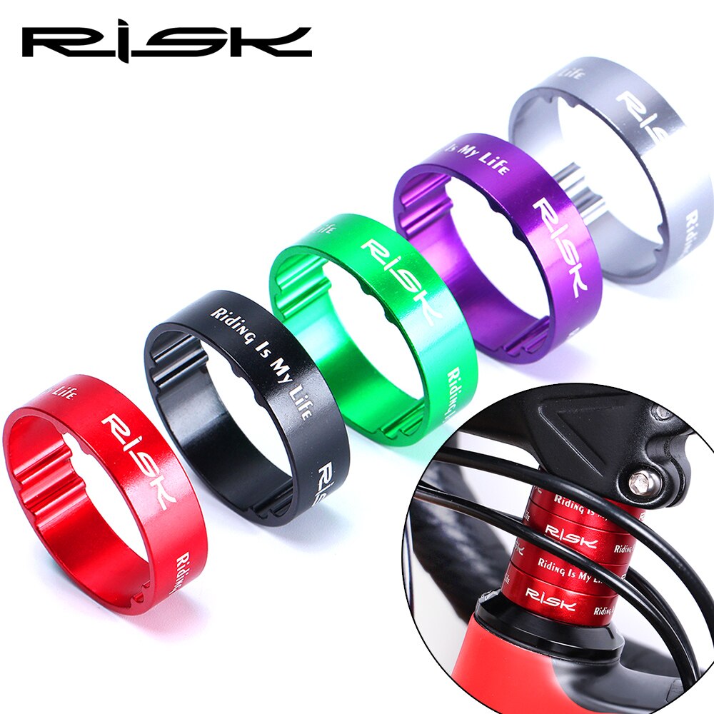 Risiko 5/10mm justering aluminiumslegering cykel cykelgaffel spændeskive headset afstandsstykker hæve styr ring cykel tilbehør