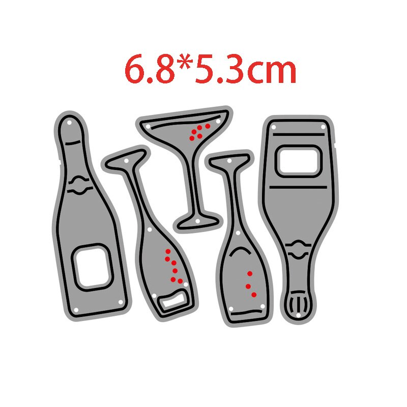 Ch vin glass og blomster metall kutte dies 3d diy scrapbooking karbon skarp håndverk dør foto invitasjonskort dekorasjon: 7