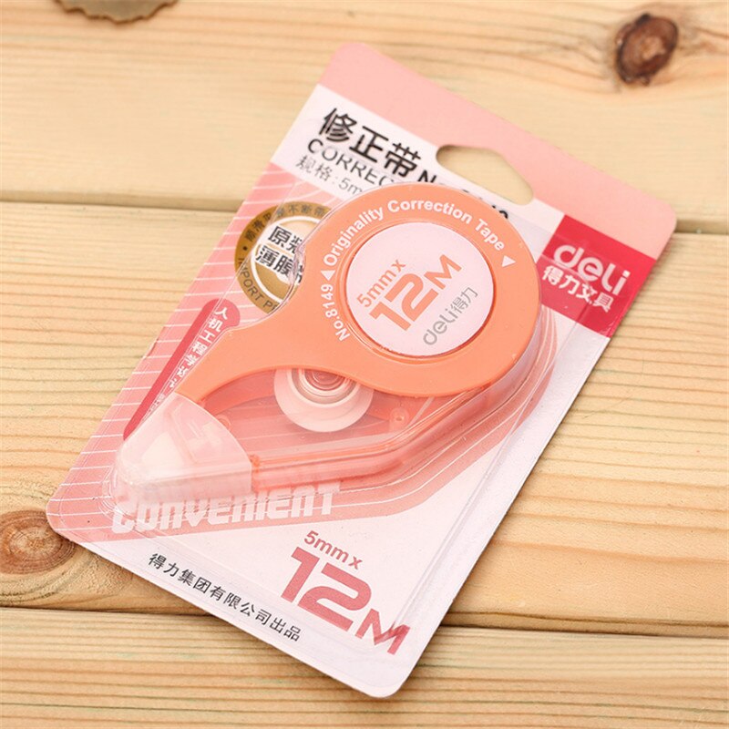 Deli Correction tape 12 meters long 5mm wide modeling cute student supplies correction tape correction tape 8149