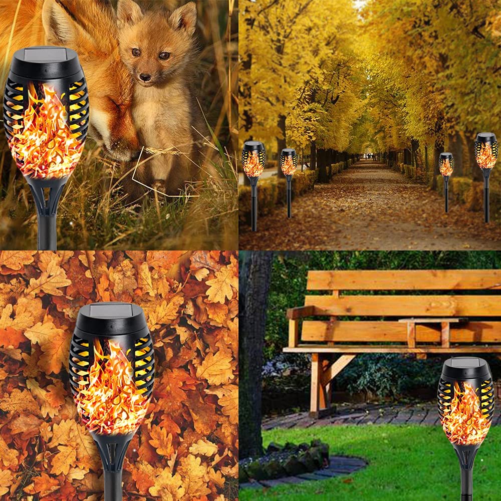 Solar Flame Torch Light Flickering Waterproof Garden Decor Landscape Lawn Lamp For Path Garden Yard Outdoor Light