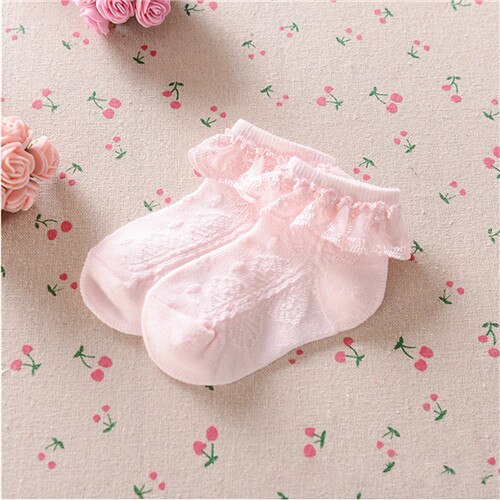 HAPPYPLUS Baby Socks Lace Pink White Baby Girl Christening Socks Infant Princess Summer Socks for Baptism 1st 2nd Birthday: pink / 24M