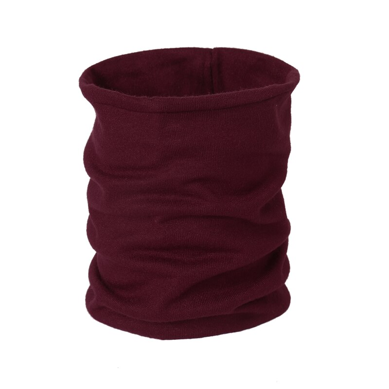 Winter Ring Nacken Schal Frauen Feste Kaschmir Snood Nacken Schals Baumwolle Ich bin Freien Warme Runde Schals für Männer Maske Thermische unisex: Wein rot