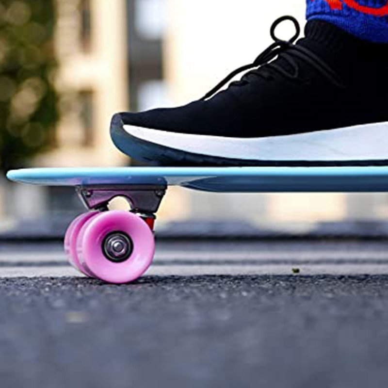 22 tommer firehjulet mini longboard pastelfarvet skate board skateboard med led blinkende hjul retro skateboard teenagere
