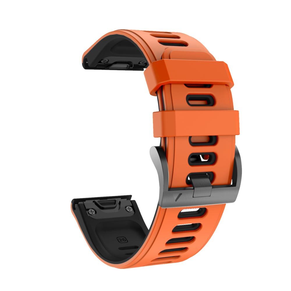 Anbest 26mm silikon klokkerem for fenix 6x 5x sport silikon klokkerem med hurtigreim for fenix 5x 3 3 hr: Oransje