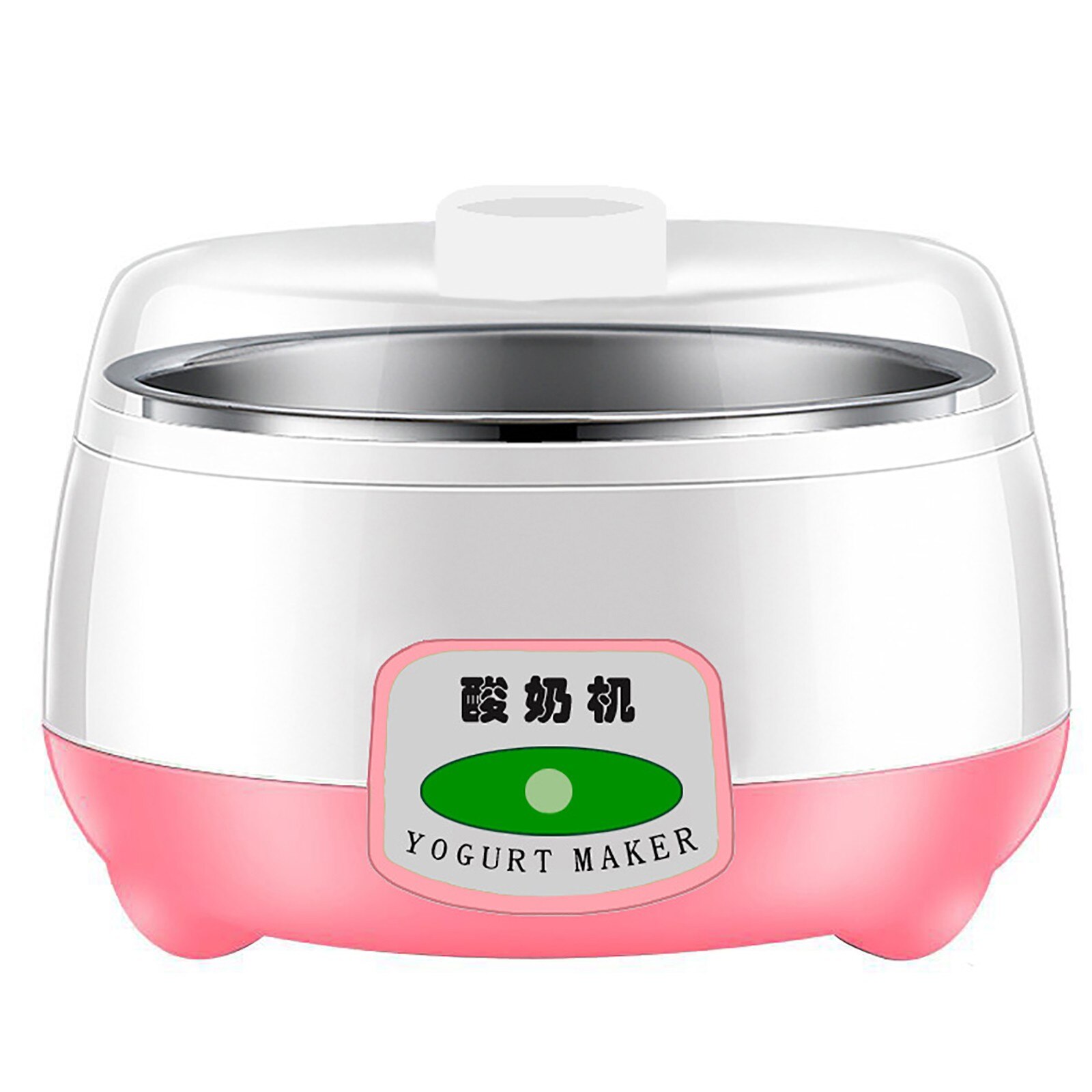 Husholdningsapparater automatisk yoghurtmaskine gæret rustfrit stål indre yoghurtproducent husholdningskøkkenapparat #g30: Lyserød