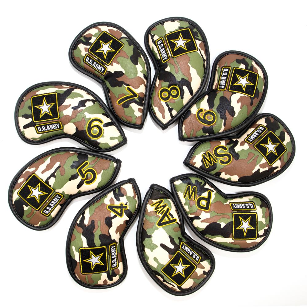 Golf Verein Eisen Abdeckung Headcover Tarnung Golf Eisen Kopf Abdeckungen Golf Verein Eisen Headovers Keile Abdeckungen 9 teile/satz 4- 9 EINE P S
