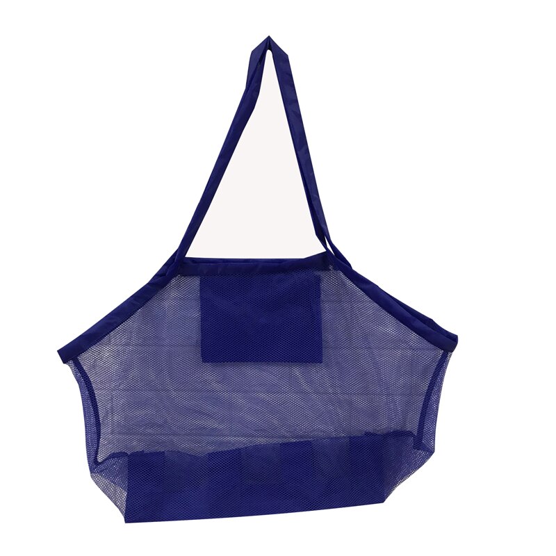 1 stk svømningsposer bærbar strand sammenklappelig mesh strandopbevaringskurve vandtæt udendørs sportsbassinetaske til børn: Marine blå