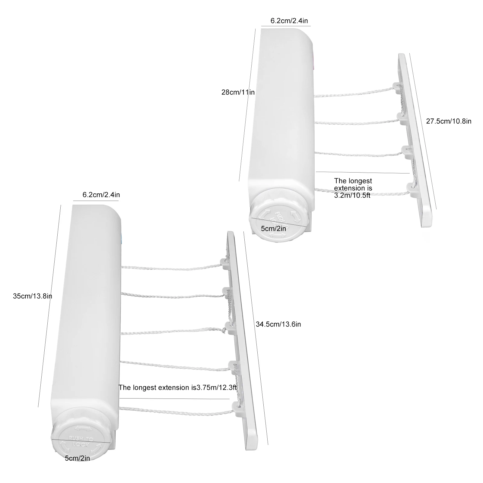 Tendedero retráctil con 4/5 líneas, secadora de ropa montada en la pared, tendedero Invisible para baño, colgador de secado que ahorra espacio