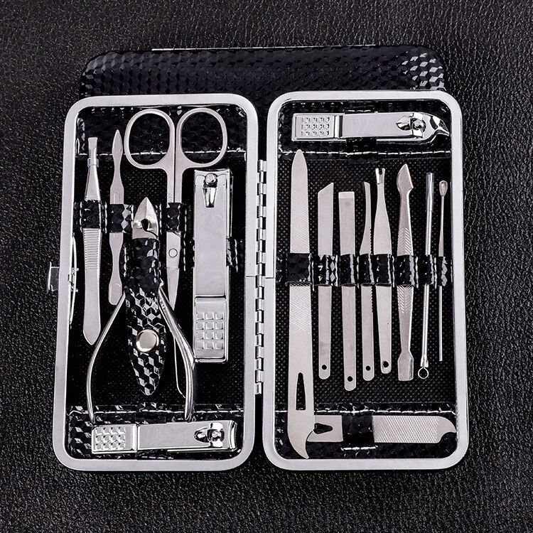 Schoonheid manicure pedicure schaar verzorgingsset manicure set 19 stuks nagelknipper eagle tools complete set in doos: 7