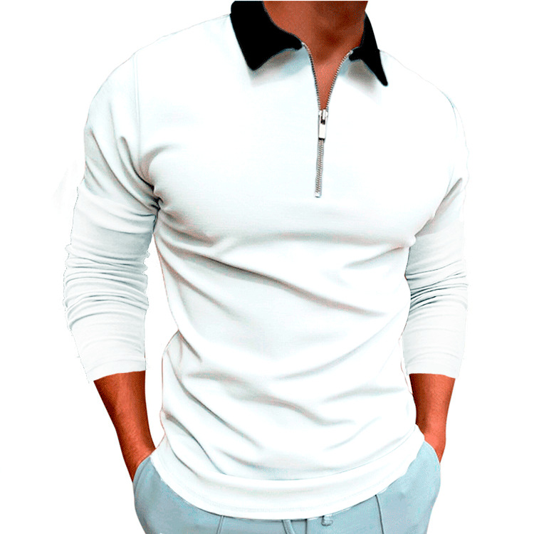 KPOP Style Harajuku Slim Fit Ropa Hombre Tshirts Loose Casual All Match Tops Polo Collar Insert Printed Long Sleeve Tees