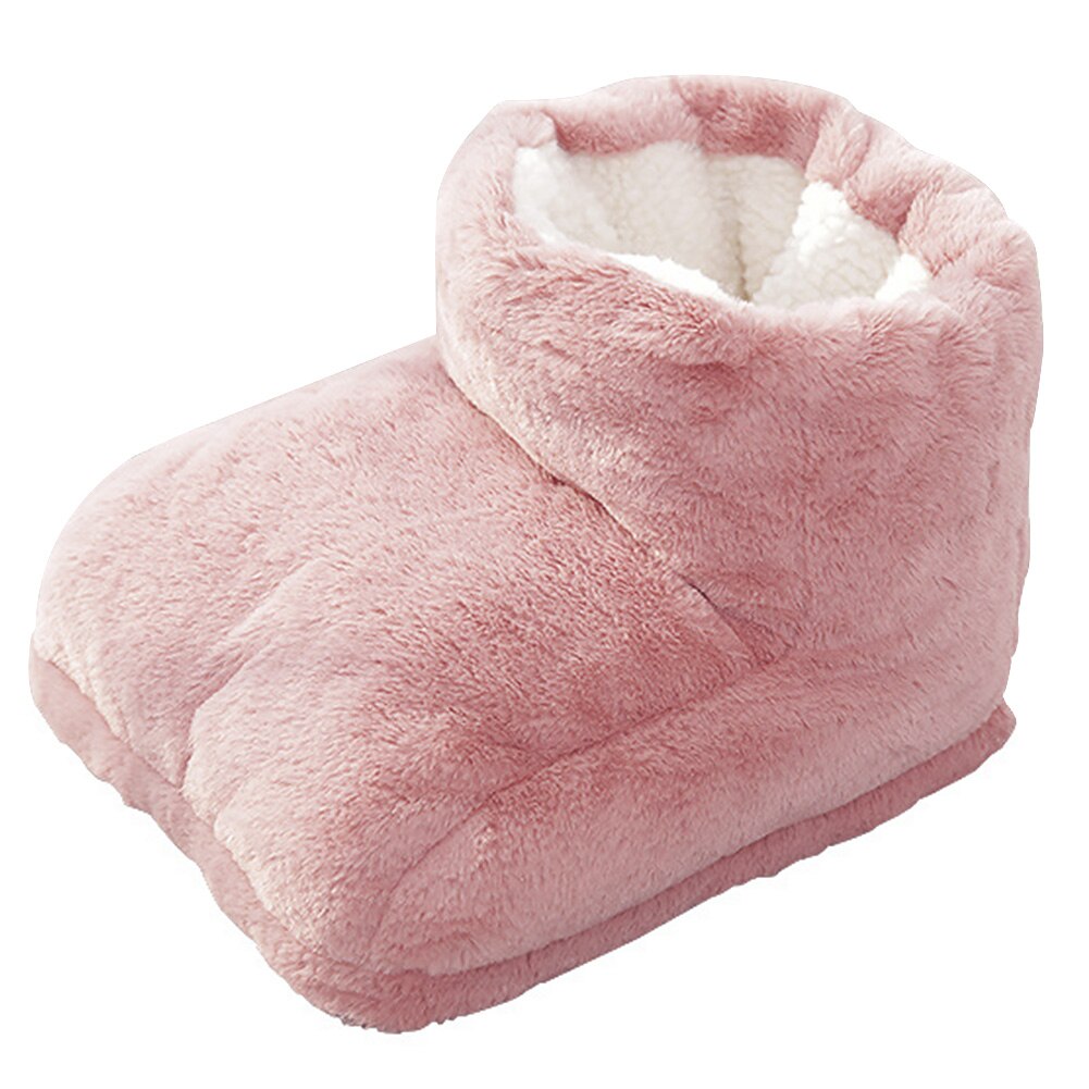 Botas Furry Elétrico Aquecido Termostato Casa Escritório Frio Terapia Pés de Carregamento USB Sapatos Pé Quente Fácil de Operar Inverno Quente: Rosa